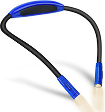 Lightweight Neck Reading Light - 3 Colors, 9 Brightness. Rechargeable, Hands - F