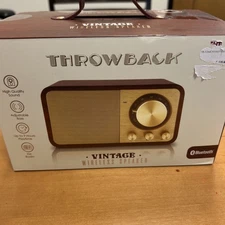 Throwback Vintage Wireless Speaker Radio Bluetooth High-quality Sound New In Box