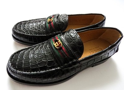 100% authentic men’s Gucci Black Leather Men\'s Slip-On Loafers with Gold GG logo Gucci Leather GG Loafer Shoes Men main image 3