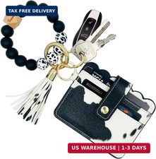 Keychain Wallet Wristlet Small Credit Card Holder Bracelet Key Chain Purse Bangl