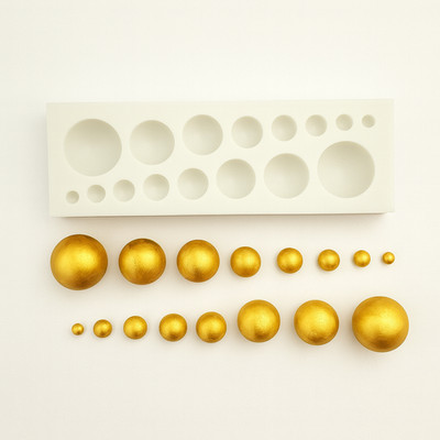 Half Spheres Balls Fondant Chocolate Resin Silicone Mold - 5.50  x 1.75 