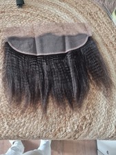 13X4 KINKY STRAIGHT LACE FRONTAL 12INCH BRAZILAN EAR TO EAR DARK BROWN 2 12A 90