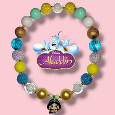 Disney Fairytale Princess Jasmine Aladdin Bubblegum Bead Party Necklace 16"