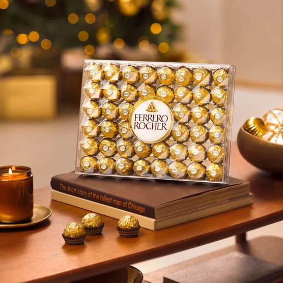FERRERO ROCHER FINE HAZELNUT CHOCOLATES, GIFT BOX 48 PIECES, 21.2