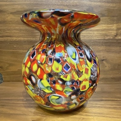 MAKE ME AN OFFER!! Millefiori Murano Hand Blown Vase. Beautiful Vintage MCM
