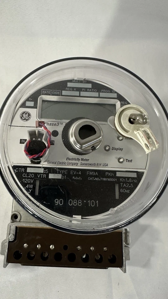 GE PHASE3 Electronic Meter | Type EV-4 FM9A | CAT.NO.719X165001.REG TYPE KRC-901 - Image 3 of 4