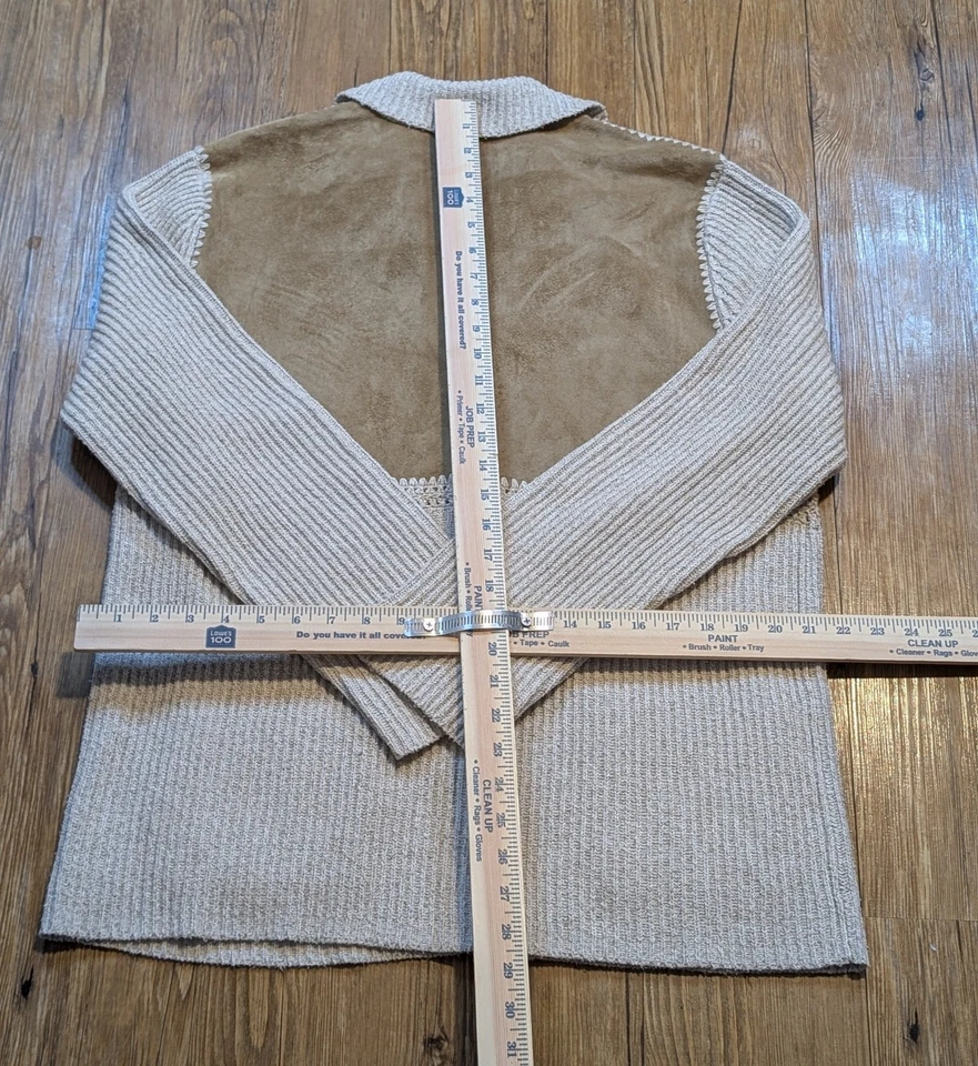 Ralph Lauren Suéter Western Tostado Imitación Gamuza Cárdigan Chaqueta Mujer XL B25 Foto 2 de 4