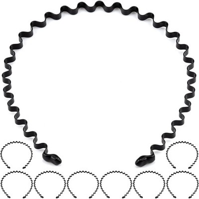 IFAMIO 8 Pcs Metal Hair Band for Men Women 1 Count (Pack of 8), Black
