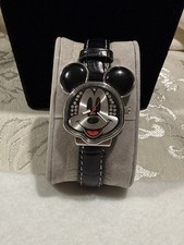 Vintage Mickey Mouse Face w/rhinestones Watch Genuine leather band