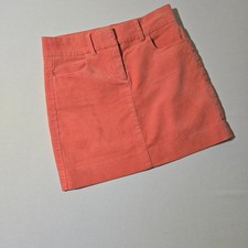 J.Crew Coral Peach Corduroy Mini Skirt Casual Preppy Y2K Size 0