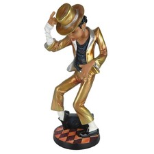 Michael Jackson en Oro Bailando con Altavoz Caricatura Figura Miniatura 8"H Nuevo