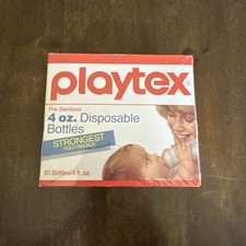 NEW Vintage 80s PLAYTEX Disposable Bottles Dispenser Pack 50 4oz Liners Sealed