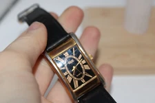 Vintage GUESS Gold Tone Rectangular Face New Battery Watch