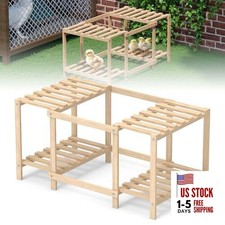 Chicken Perch, Wooden Roosting Bars with Ladder for Chicken Coop  Chicken