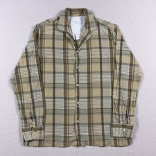 Officine Generale Camicia Uomo Grande Plaid Collo Campeggio Cotone Made in Portugal