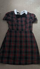 Ladies Black And Red Tartan mini Dress Size 10