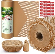 Honeycomb Packing Paper,12" W x 200' L Bubble Cushioning Wrap for Packing Mov...