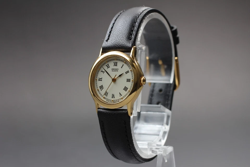 Vintage 1986 Exc+5 Seiko Socie 1221-0110 Roman SGP Gold Qz Womens Watch JAPAN - Image 3 of 4