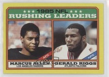 1986 Topps League Leaders Marcus Allen Gerald Riggs (C* on Copyright Line) 07rd