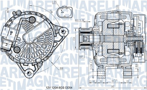 Magneti Marelli Lichtmaschine Generator Lima 063731545910 12V FüR Ford MAX Van 2-image