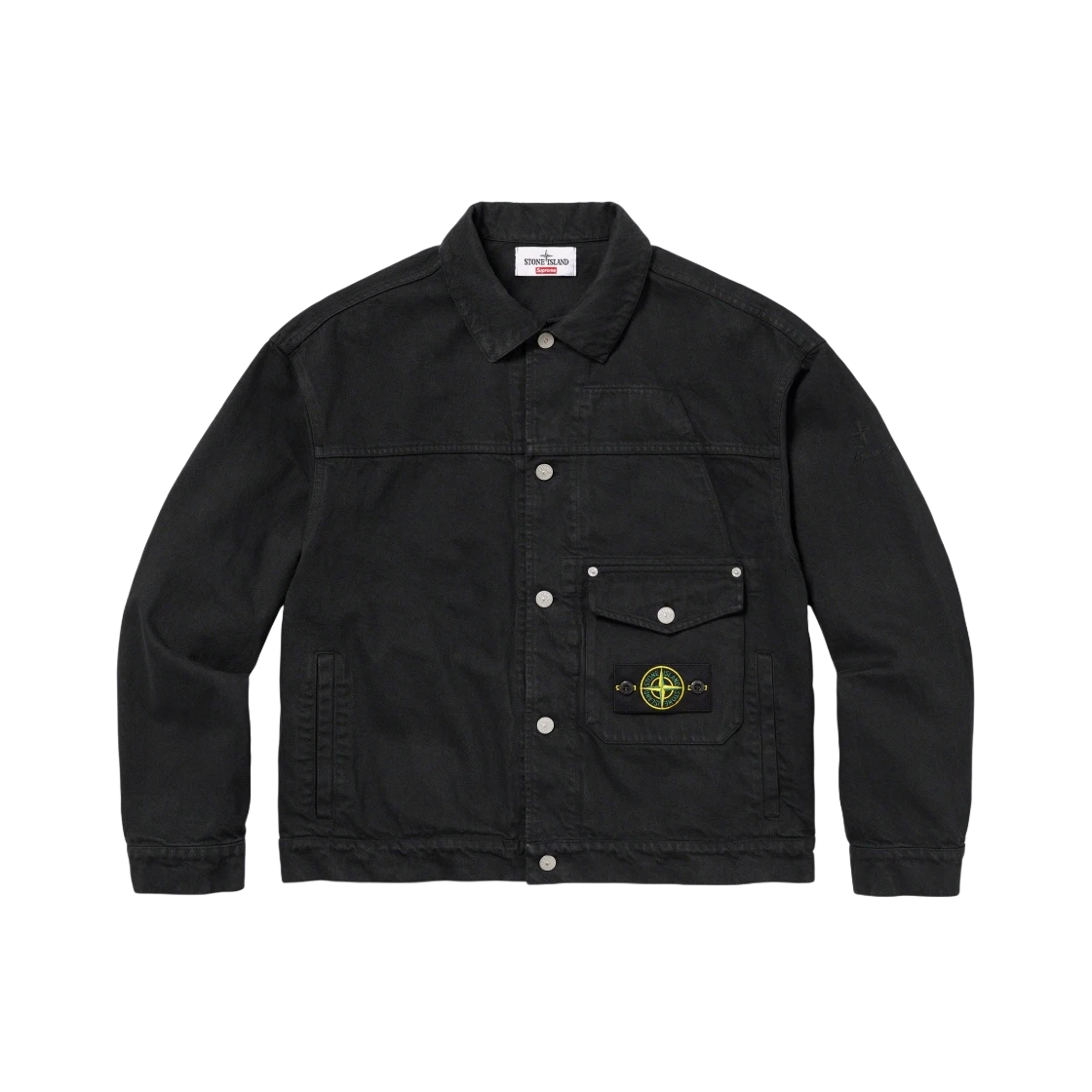 Veste camionneur en denim Supreme x Stone Island noir   23FW