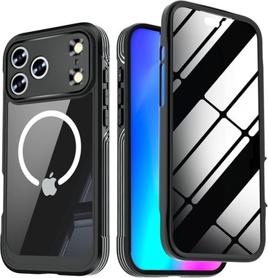iPhone 17 Pro Max Magnetic Case with Privacy Screen 360 Shockproof MagSafe Black