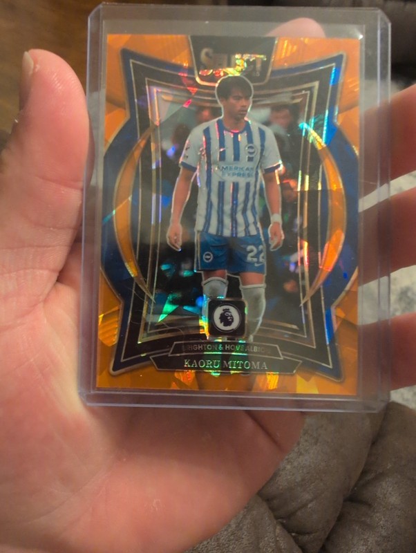 2024-25 Panini Select Premier League Kaoru Mitoma #39 Orange Ice Prizm /155