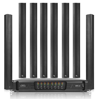 Sound Town Line Array Set 8 x Line Array Columns+One 8-Ch Amp (ETI8X8M106B)