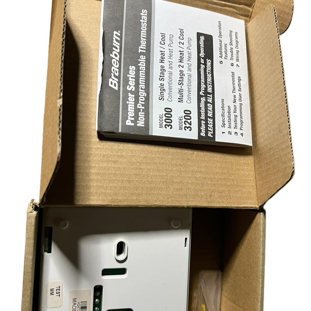 Braeburn Model 3200 Programmable Thermostat Heat Cool Digital Single