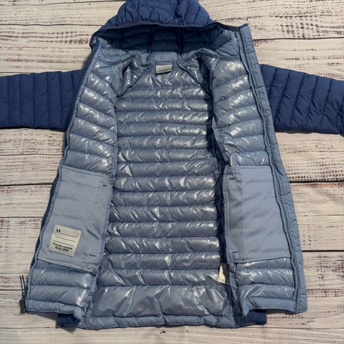 Columbia Omni Heat Puffer Hooded Jacket Long Trench Purple Youth Girls XS 6/6X - Picture 10 of 18