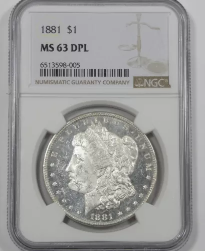 1881 Morgan Silver Dollar CERTIFIED NGC MS 63 DPL DEEP MIRROR PROOF-LIKE
