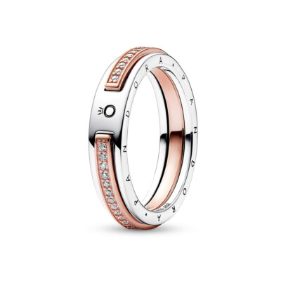 PANDORA Ring 182773CO1 funkelnder silber rose Ring Pandoralogo Weite 56