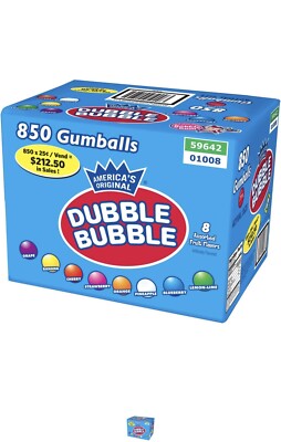 New Dubble Bubble Bubble Gum Balls 1 Inch Gumballs 850 count 15 lbs Bulk Vending