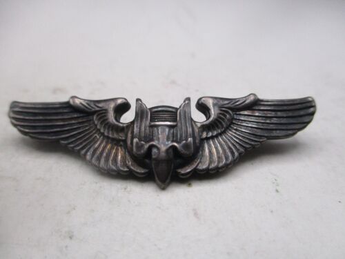 WW2 US Army Air Force Aerial Gunner 2" STERLING Pin Back Wings - Picture 1 of 4