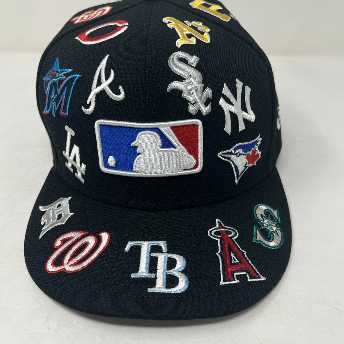 New Era All Black/Gray Bottom MLB All Over Logos 59FIFTY Fitted