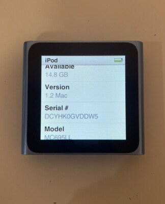 Apple iPod Nano 6th Generation Blue (16 GB) - Power Button Jammed