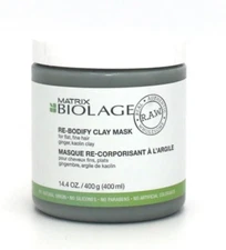 Matrix Biolage Raw Re-Bodify Clay Mask Flat Fine Hair 14.4oz Free Shipping