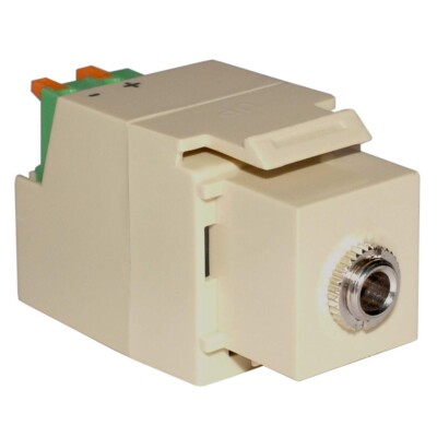 Choice Select 1/8'' 3.5mm Mono Mini Plug Keystone Jack (Ivory)