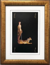 Erte "L" CUSTOM FRAMED Vintage Print Art Deco Alphabet Letter Suite NEW Fashion
