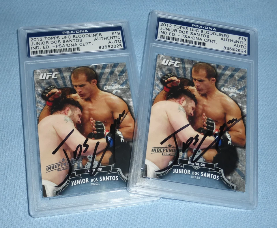 Junior Dos Santos 2012 Topps UFC 2013 Bloodlines Independence Ed cartão PSA assinado - Imagem 2 de 4
