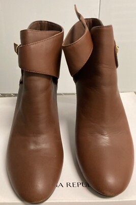 Banana Republic Brown Leather Booties Shoes Sz 8.5 Heels, buckle Moving Sale