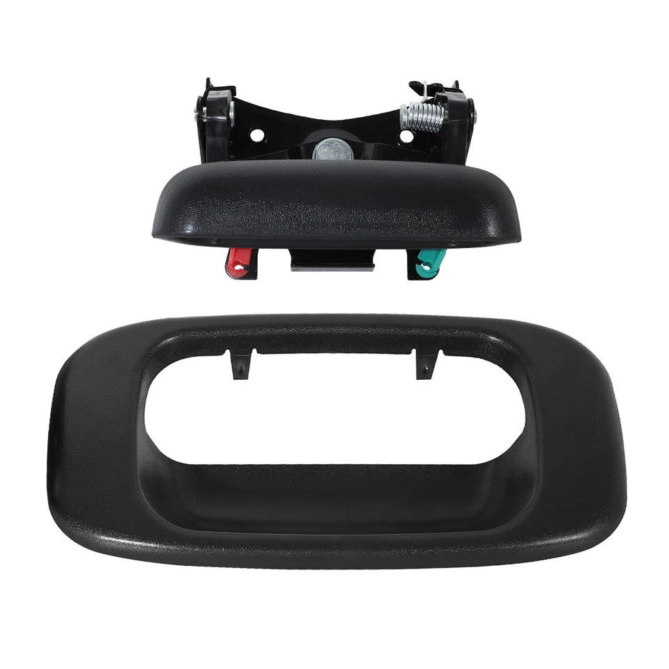 Juego de manijas y bisel de puerta trasera negro para Chevy GMC Silverado Sierra 1999-2006 Foto 3 de 4