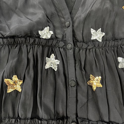 Neu ohne Etikett. Revolve Rococo Sand Astral Minikleid, schwarz Pailletten Sterne Gr. Medium - Bild 10 von 13