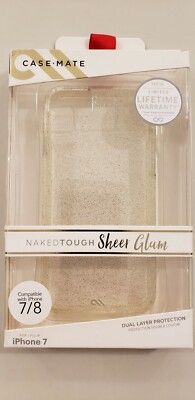 Case-mate Naked Robust Durchsichtig Glam Glitter Hülle für IPHONE 6, 6S, 7, 8,