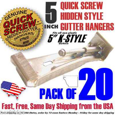 20 5" inch Quick Screw Hidden Rain Gutter Bracket Hangers clip style Heavy Duty