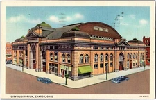 City Auditorium, Canton OH c1941 Vintage Linen Postcard F30