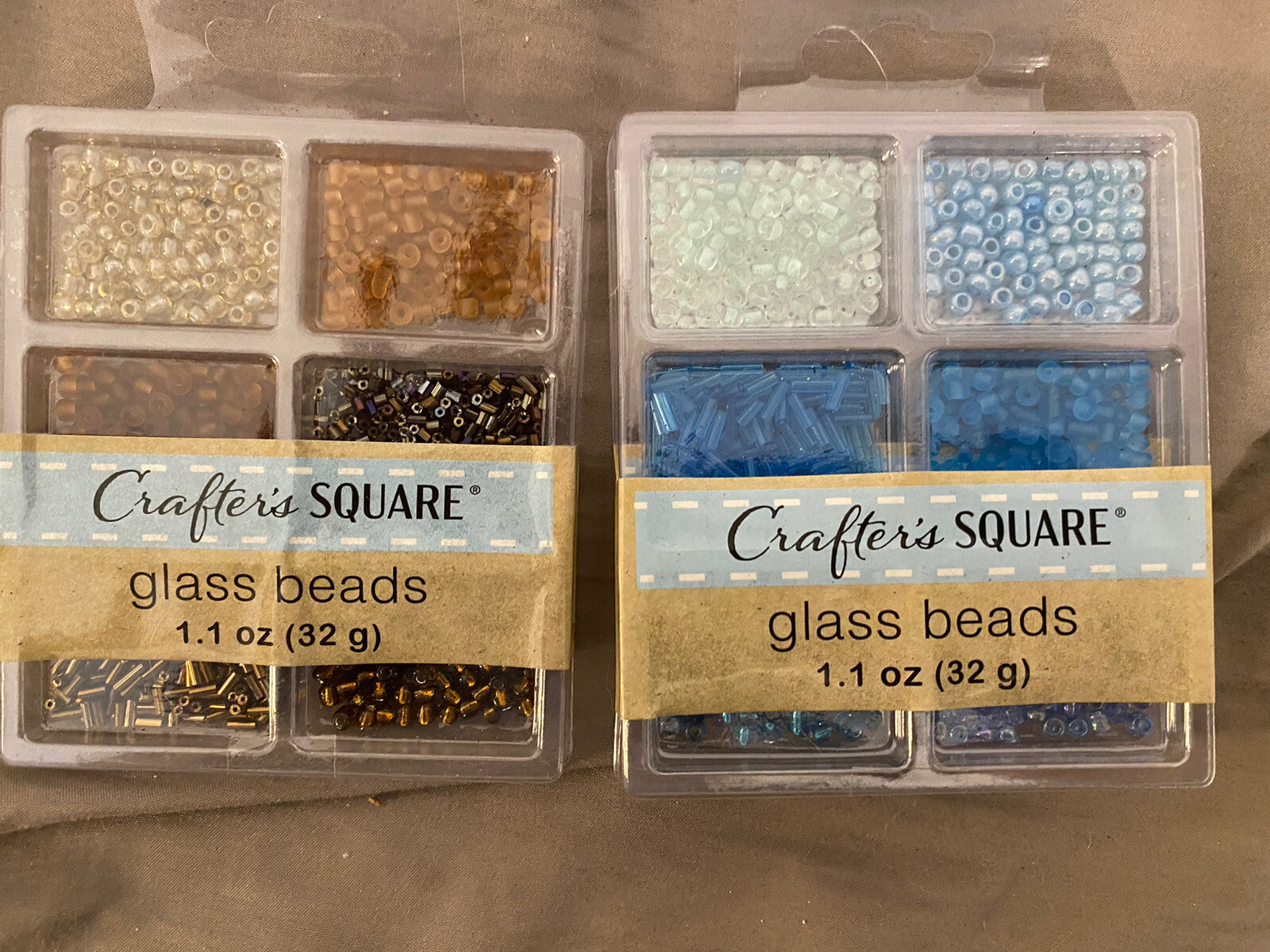 Lot Of 2 NIB CRAFTERS SQUARE GLASS BEADS eBay