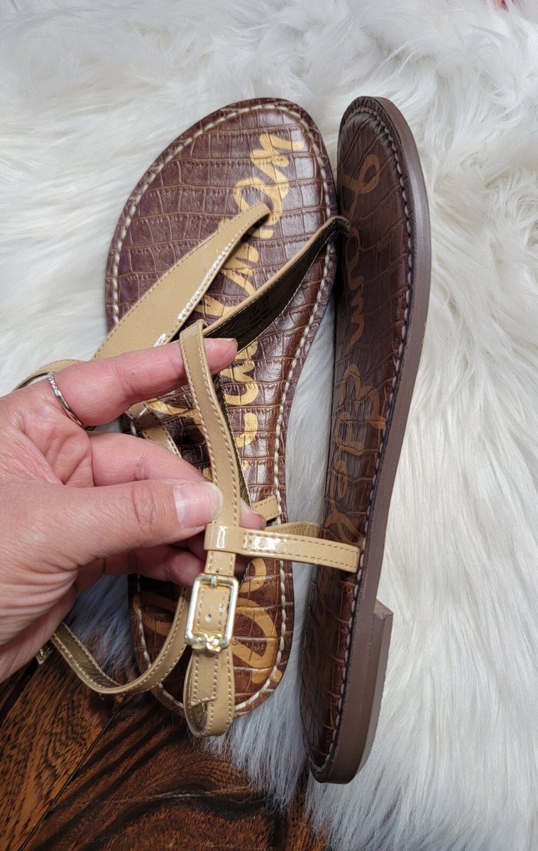 Sam Edelman Women's Gigi Sandal Size 9.5 Thong T-Strap Beige | eBay