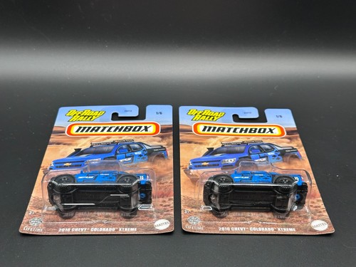 Matchbox 2024 OFF ROAD RALLY 2016 Chevy Colorado Xtreme #1 Blue - Lot of 2 NEW - Picture 4 of 13