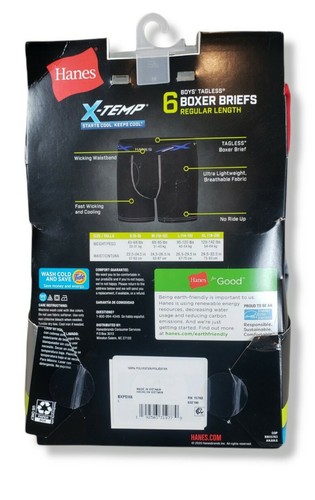 Hanes Boys' Breathable Tagless Boxer Brief, 6-Pack - Large 14-16 - Picture 8 of 12